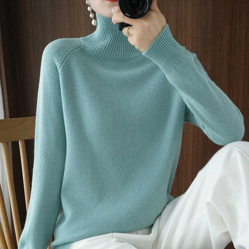 Women's Turtleneck Knit Jumper with Long Sleeves - photo 2