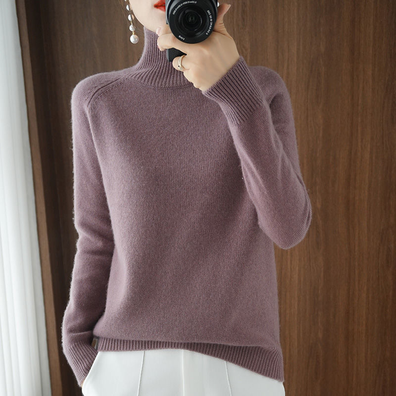 Women's Turtleneck Knit Jumper with Long Sleeves - photo 3