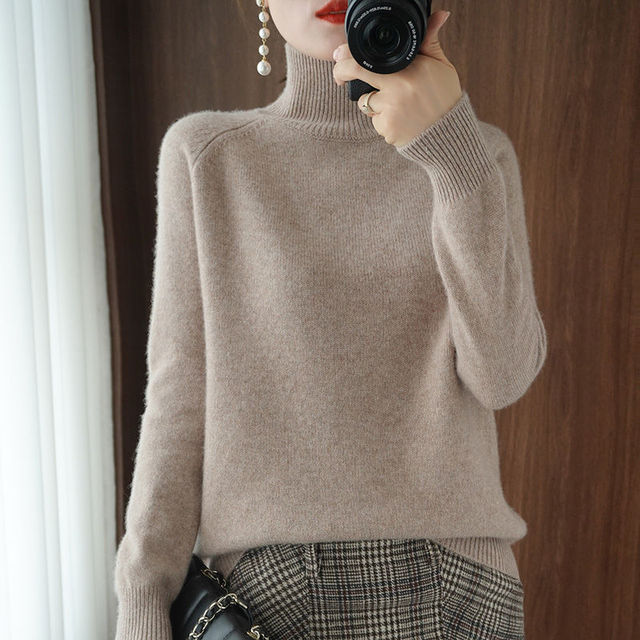Women's Turtleneck Knit Jumper with Long Sleeves - photo 9