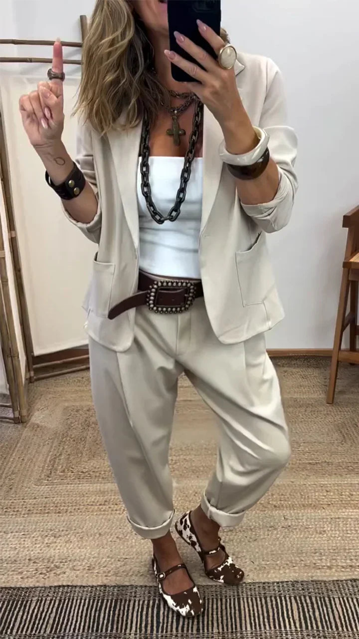Women's Two-Piece Blazer and Trouser Set - photo 1