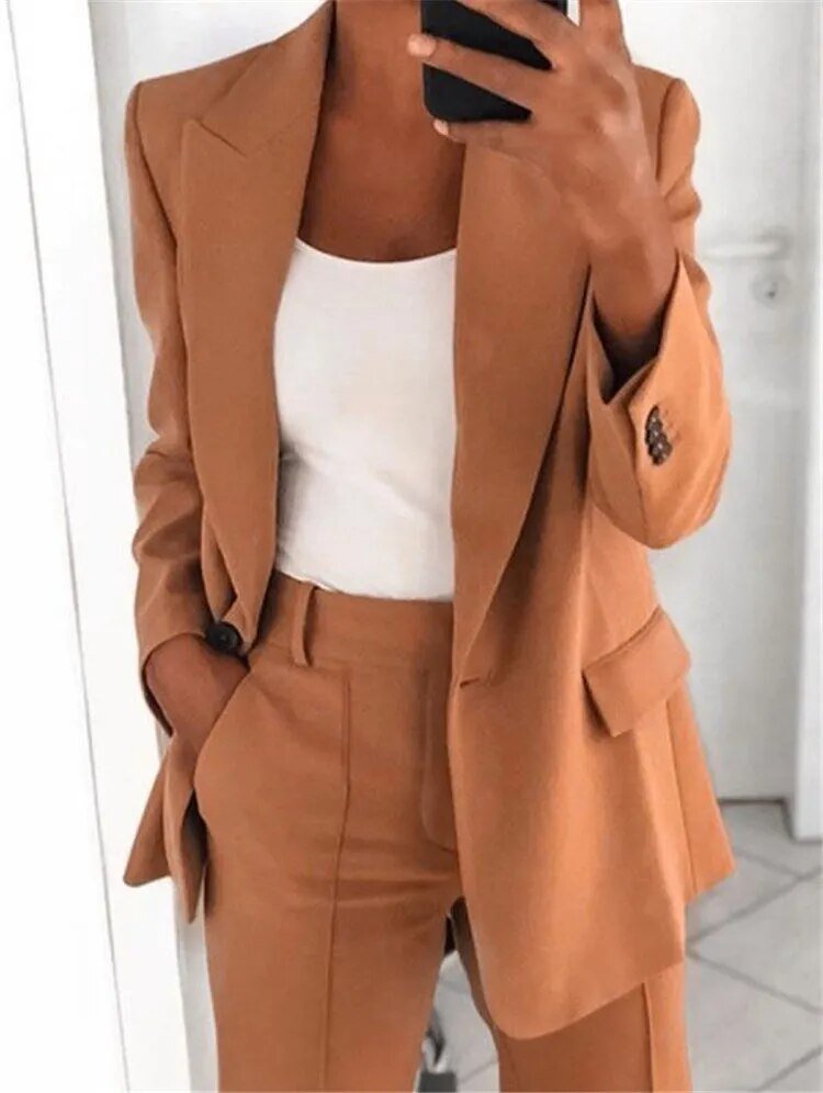 Women's Two Piece Blazer and Trouser Suit - photo 2