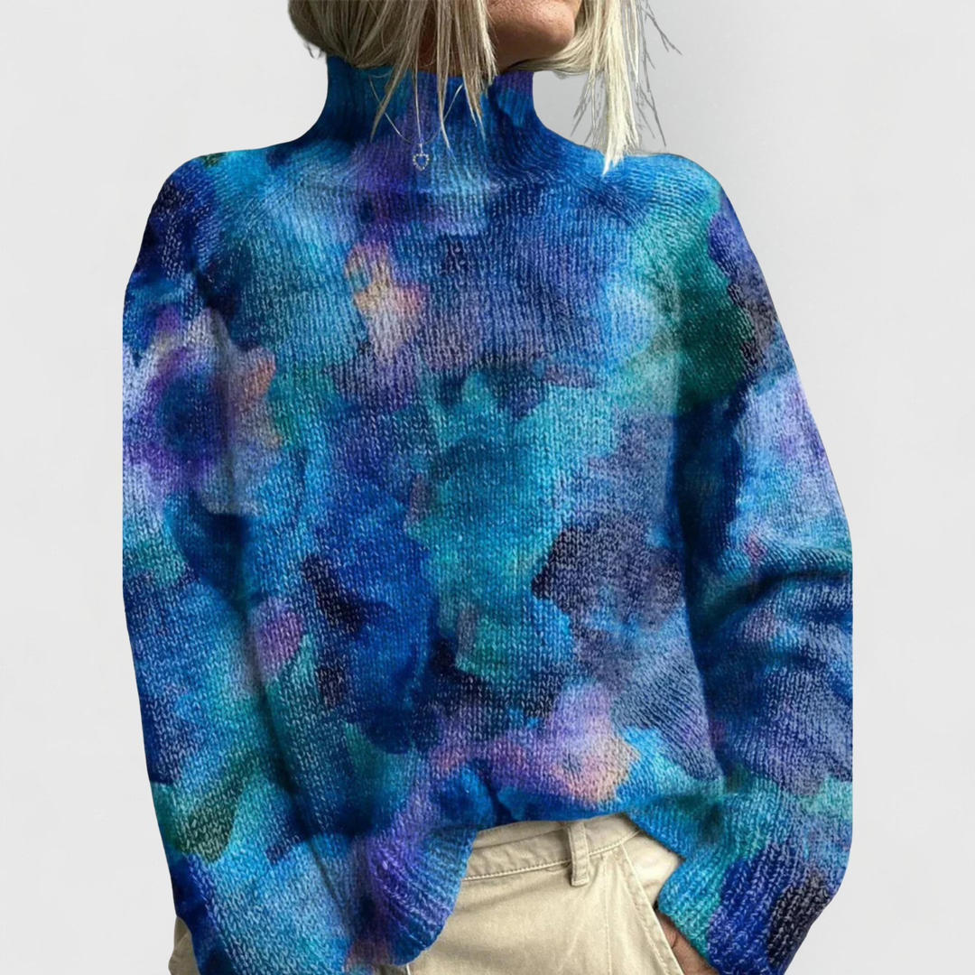 Women's Vintage Print Turtleneck Sweater - photo 3