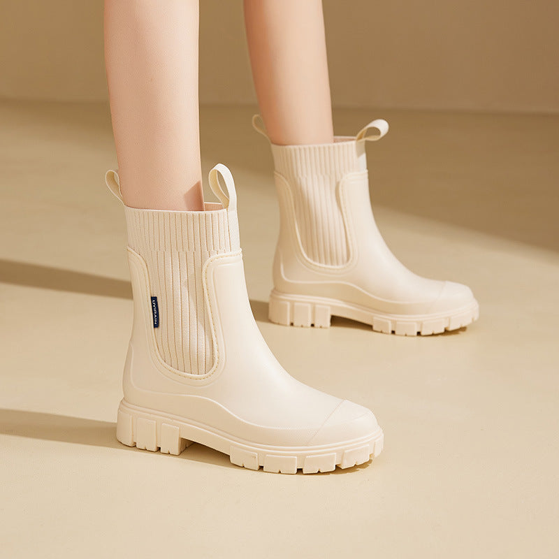 Heather - Women's Waterproof Chelsea Rain Boots with Lug Sole