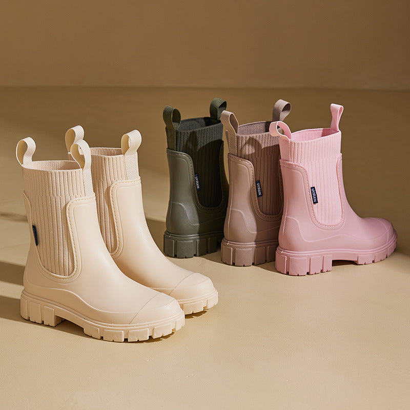 Heather - Women's Waterproof Chelsea Rain Boots with Lug Sole