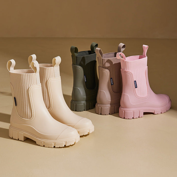 Heather - Women's Waterproof Chelsea Rain Boots with Lug Sole