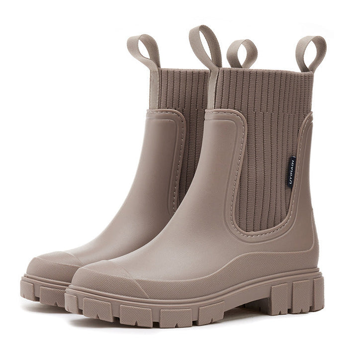 Heather - Women's Waterproof Chelsea Rain Boots with Lug Sole