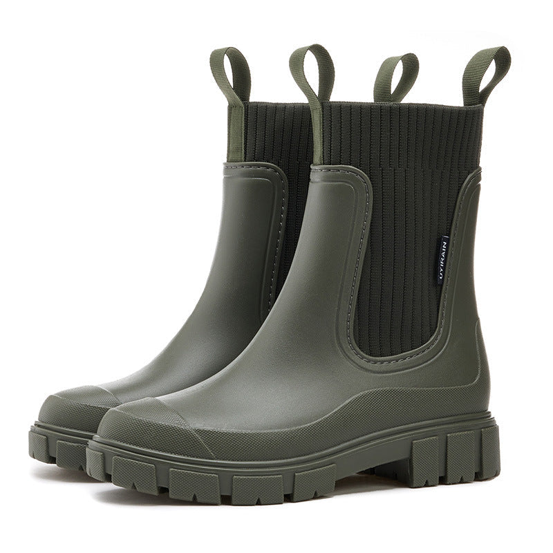 Heather - Women's Waterproof Chelsea Rain Boots with Lug Sole