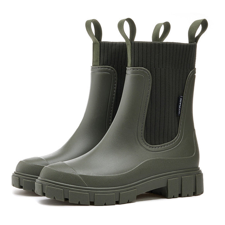 Heather - Women's Waterproof Chelsea Rain Boots with Lug Sole
