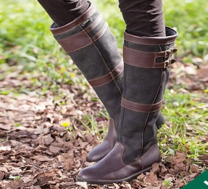 Jenny - Women's Waterproof Knee High Boots with Buckles