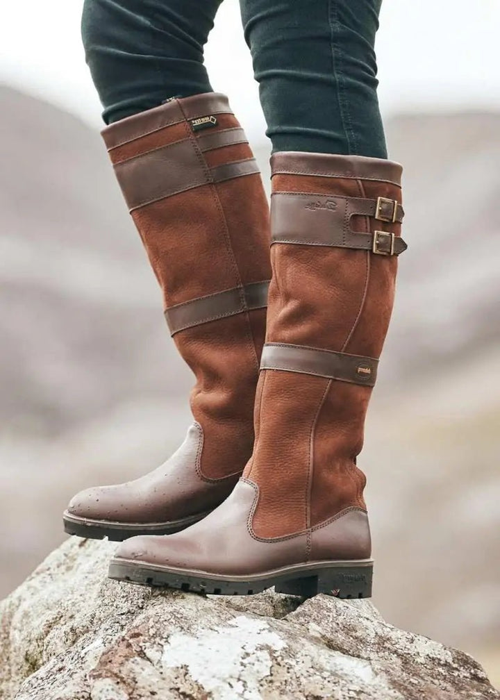 Jenny - Women's Waterproof Knee High Boots with Buckles