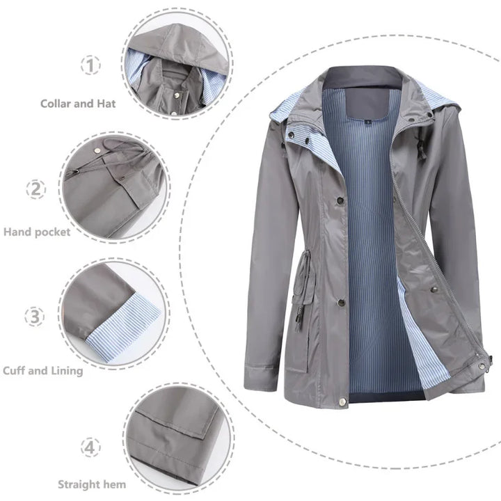 Women's Waterproof Trench Coat with Wool Blend Lining - photo 3