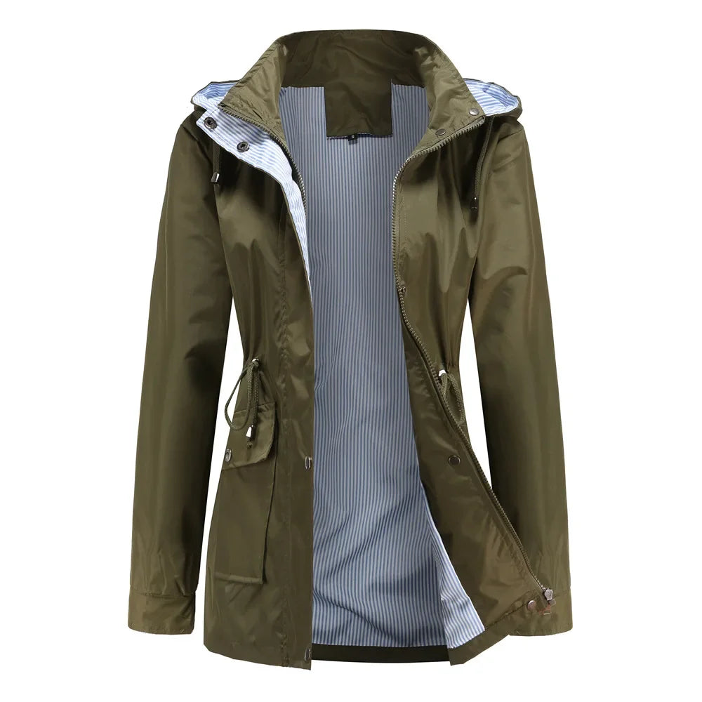 Women's Waterproof Trench Coat with Wool Blend Lining - photo 5