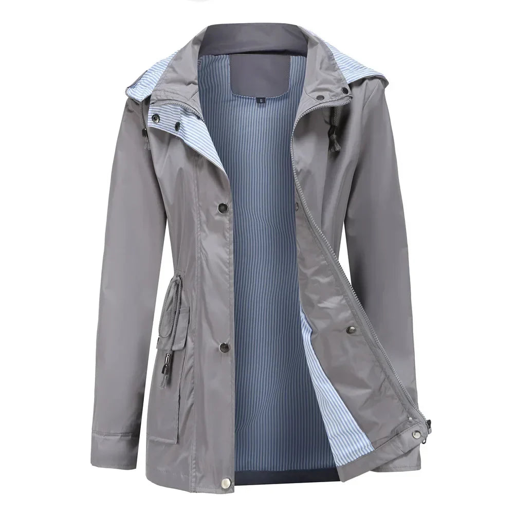 Women's Waterproof Trench Coat with Wool Blend Lining - photo 8