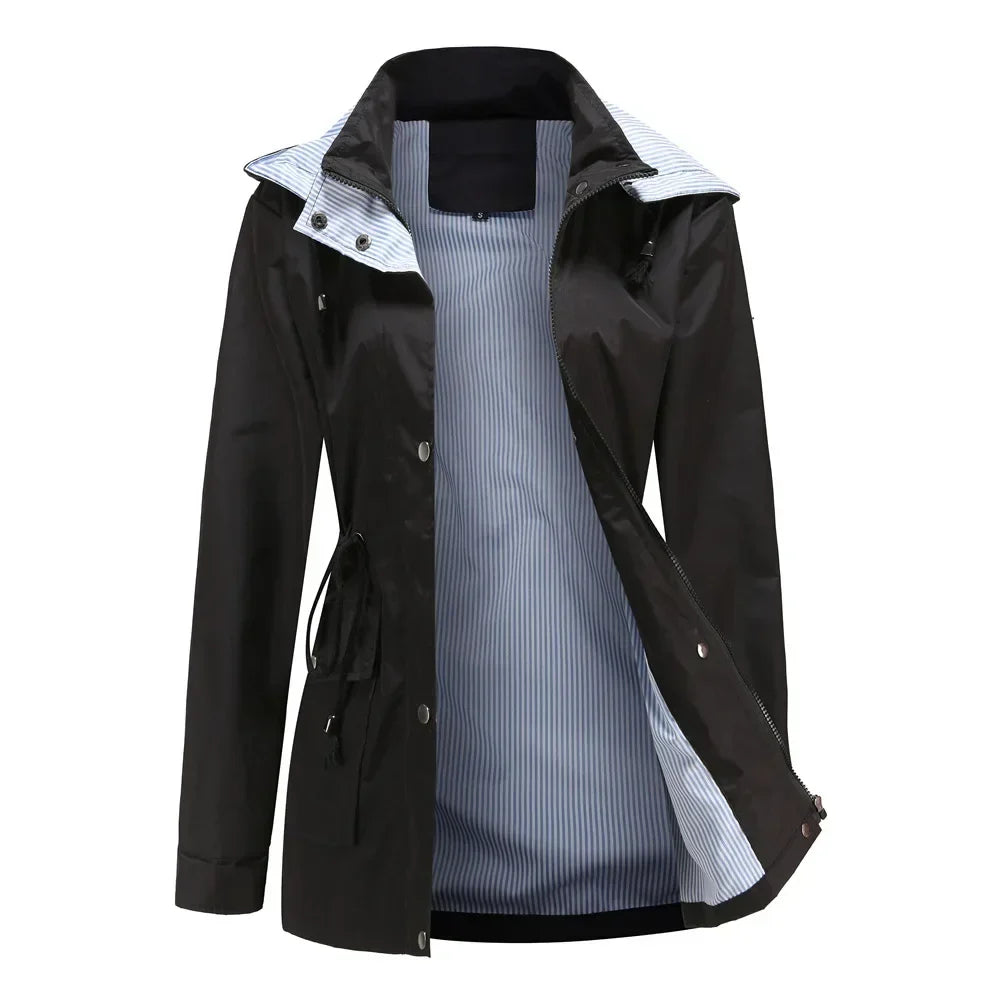 Women's Waterproof Trench Coat with Wool Blend Lining - photo 9