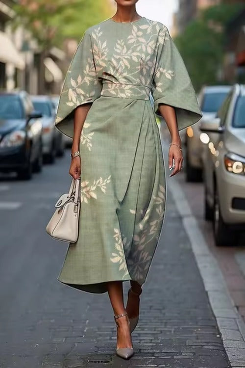 Women's Wedding Guest Floral Belted Midi Dress - photo 4