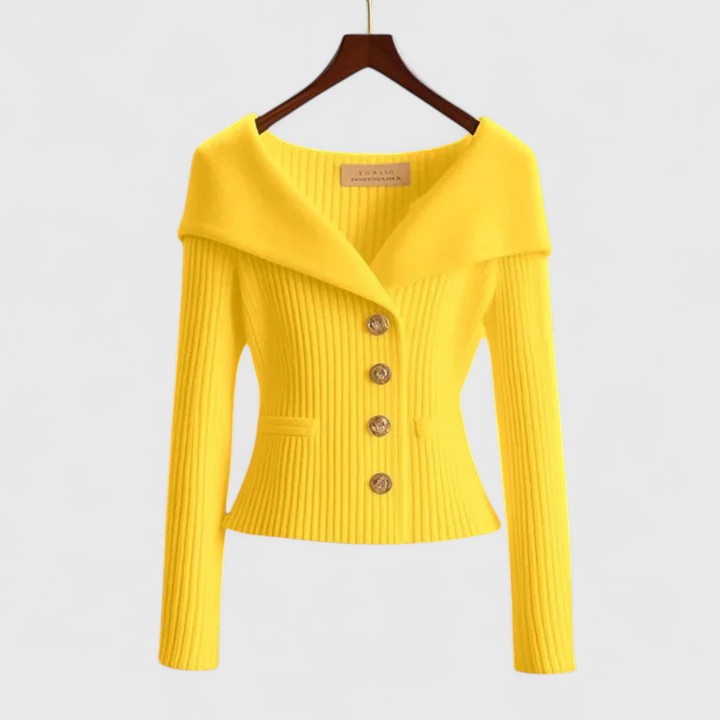 Women's Wide Collar Cardigan with Button Front - photo 10