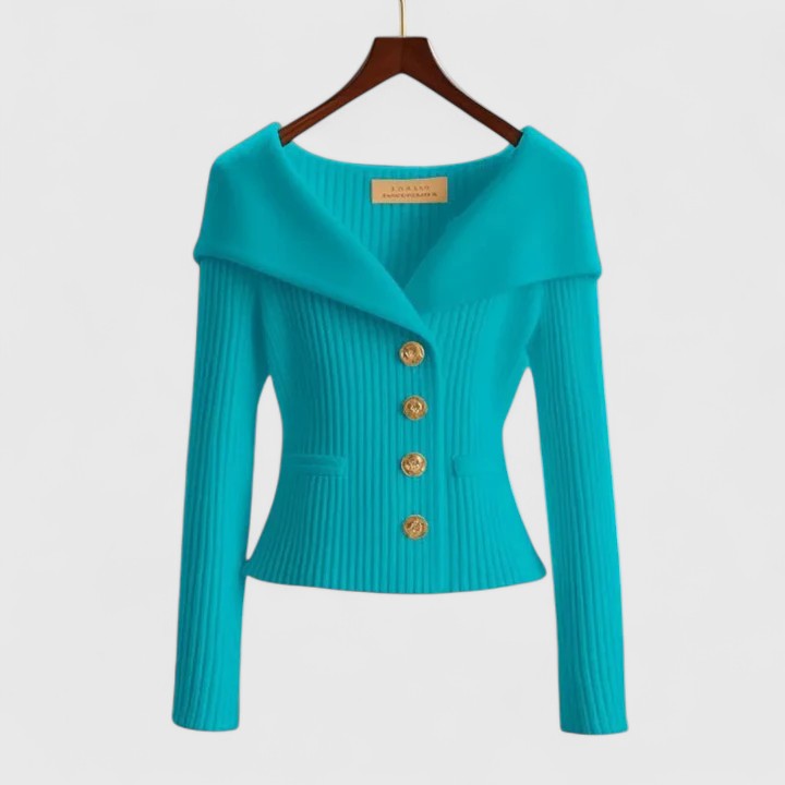Women's Wide Collar Cardigan with Button Front - photo 5