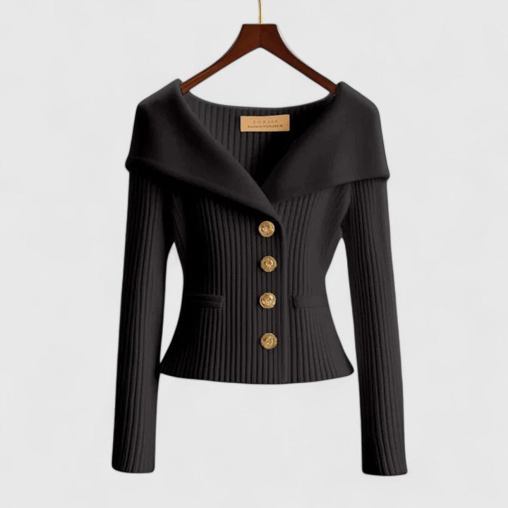 Women's Wide Collar Cardigan with Button Front - photo 7