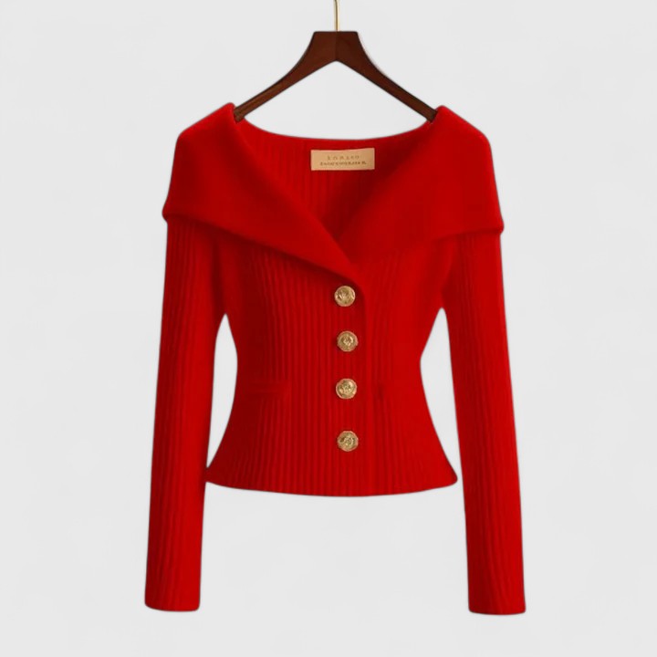Women's Wide Collar Cardigan with Button Front - photo 9