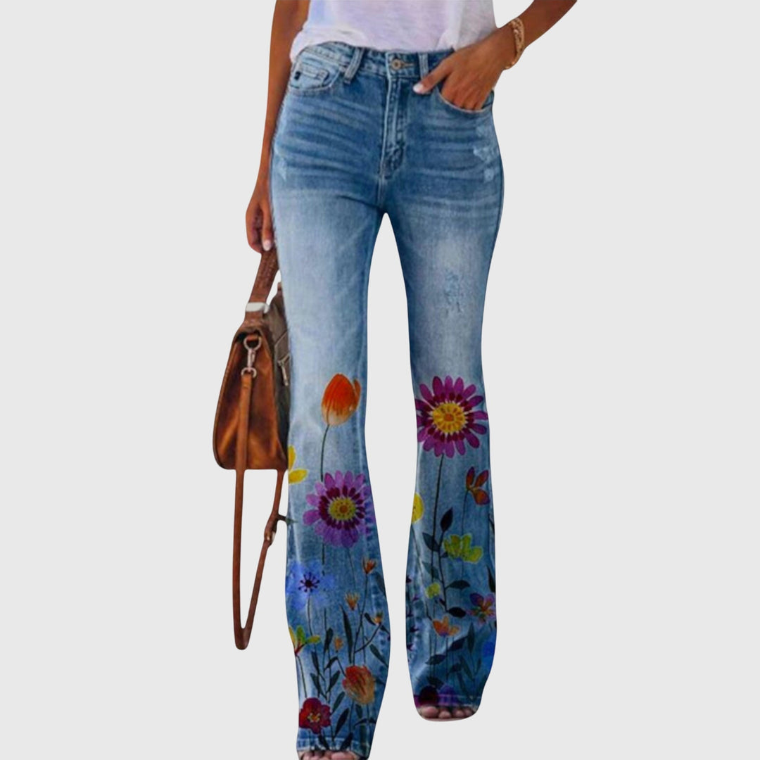 Women's Wide-Leg Pants with Floral Print - photo 1