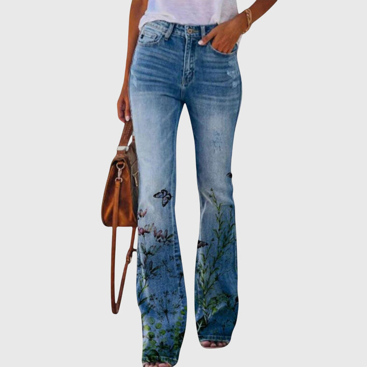 Women's Wide-Leg Pants with Floral Print - photo 2
