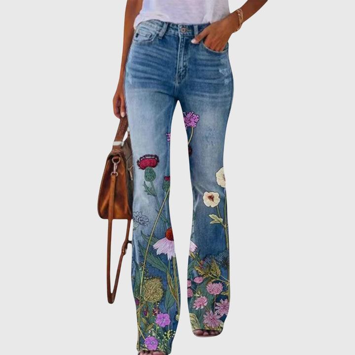 Women's Wide-Leg Pants with Floral Print - photo 3