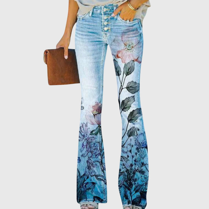 Women's Wide-Leg Pants with Floral Print - photo 4