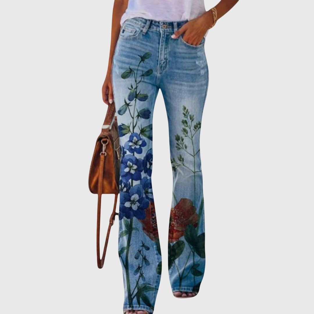 Women's Wide-Leg Pants with Floral Print - photo 5