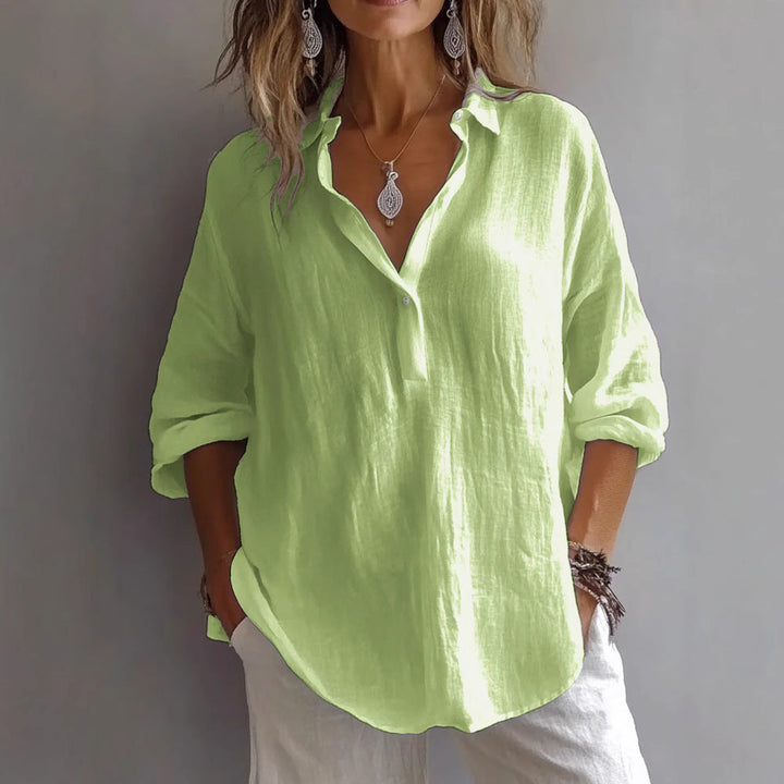 Women's Wide Linen Shirt for Summer