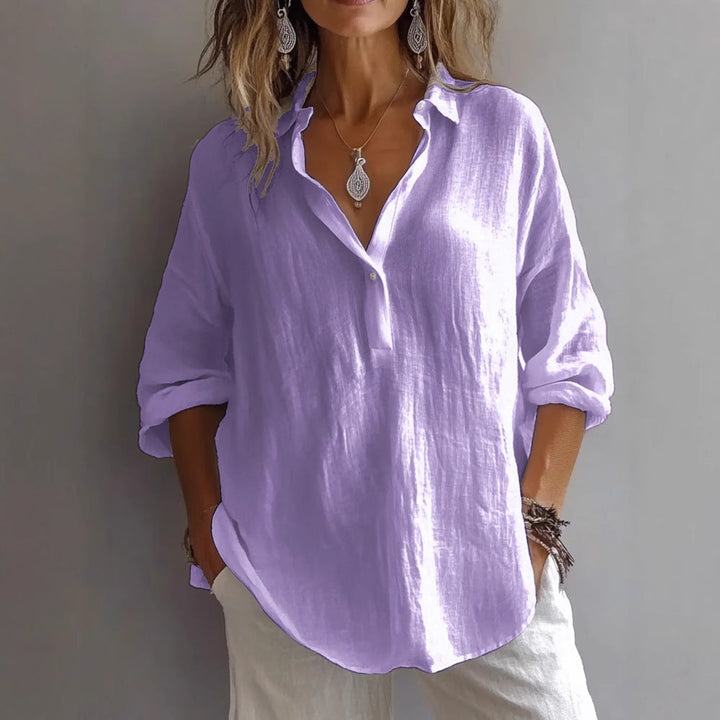 Women's Wide Linen Shirt for Summer