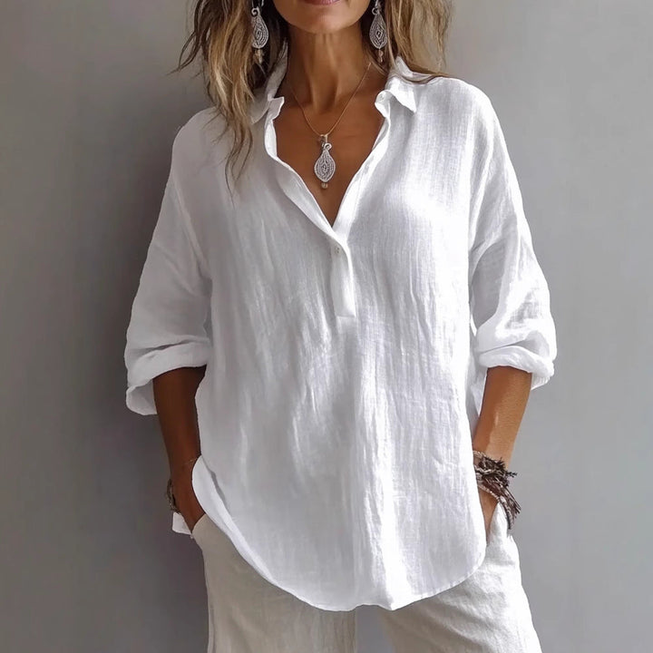 Women's Wide Linen Shirt for Summer