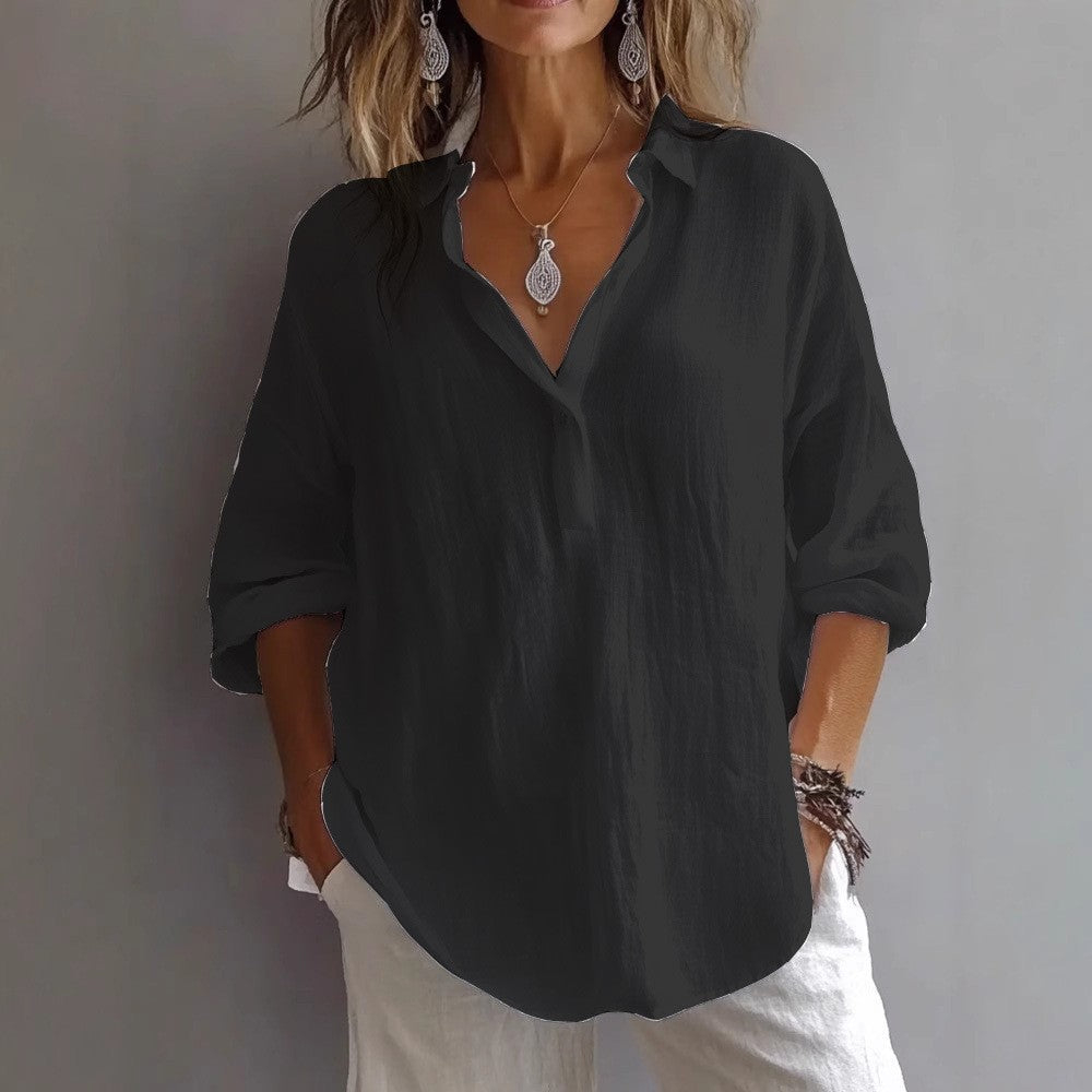 Women's Wide Linen Shirt for Summer