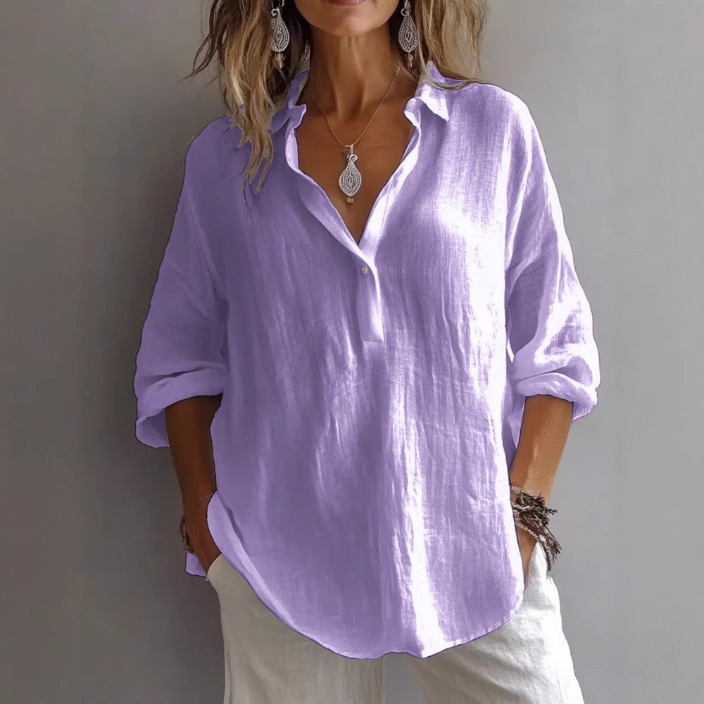 Women's Wide Linen Shirt for Summer