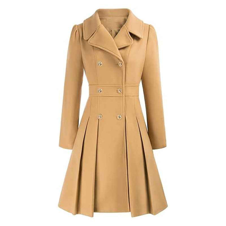 Natalie - Women's Wool Blend Winter Coat with Flared Cut
