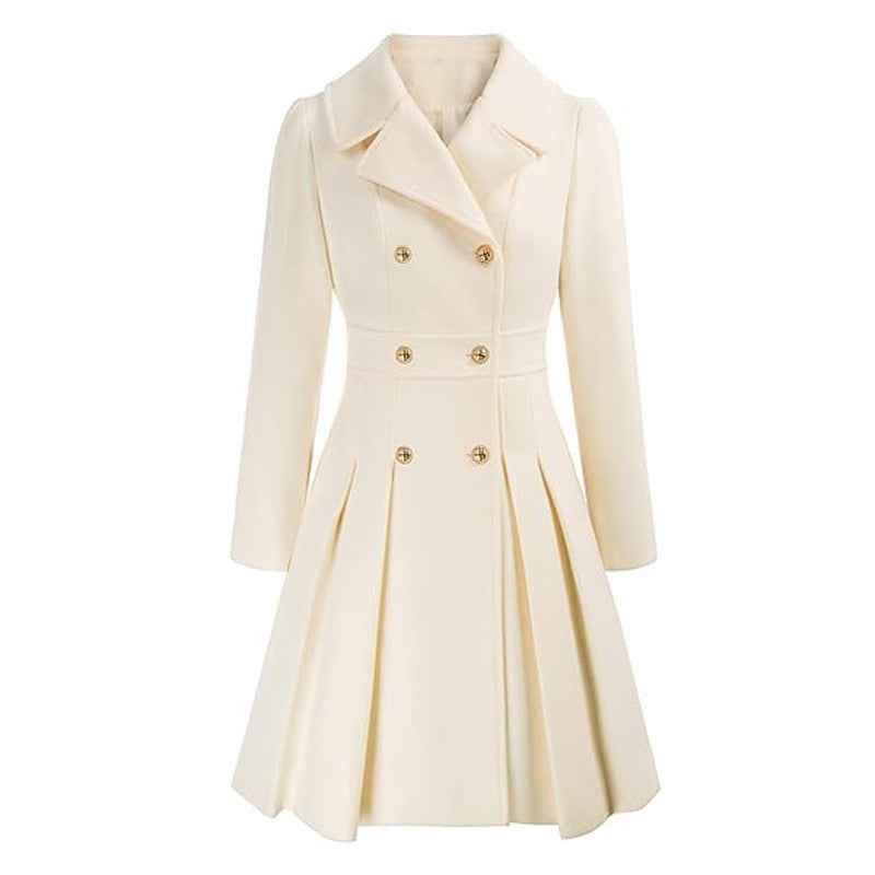 Natalie - Women's Wool Blend Winter Coat with Flared Cut