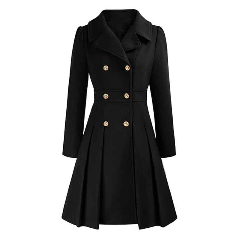 Natalie - Women's Wool Blend Winter Coat with Flared Cut