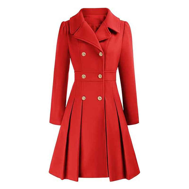 Natalie - Women's Wool Blend Winter Coat with Flared Cut