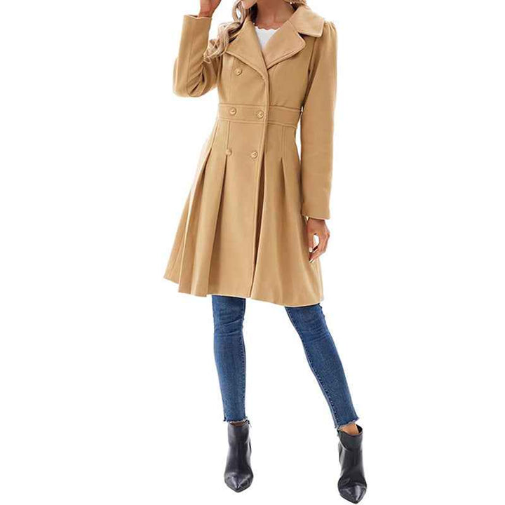 Natalie - Women's Wool Blend Winter Coat with Flared Cut