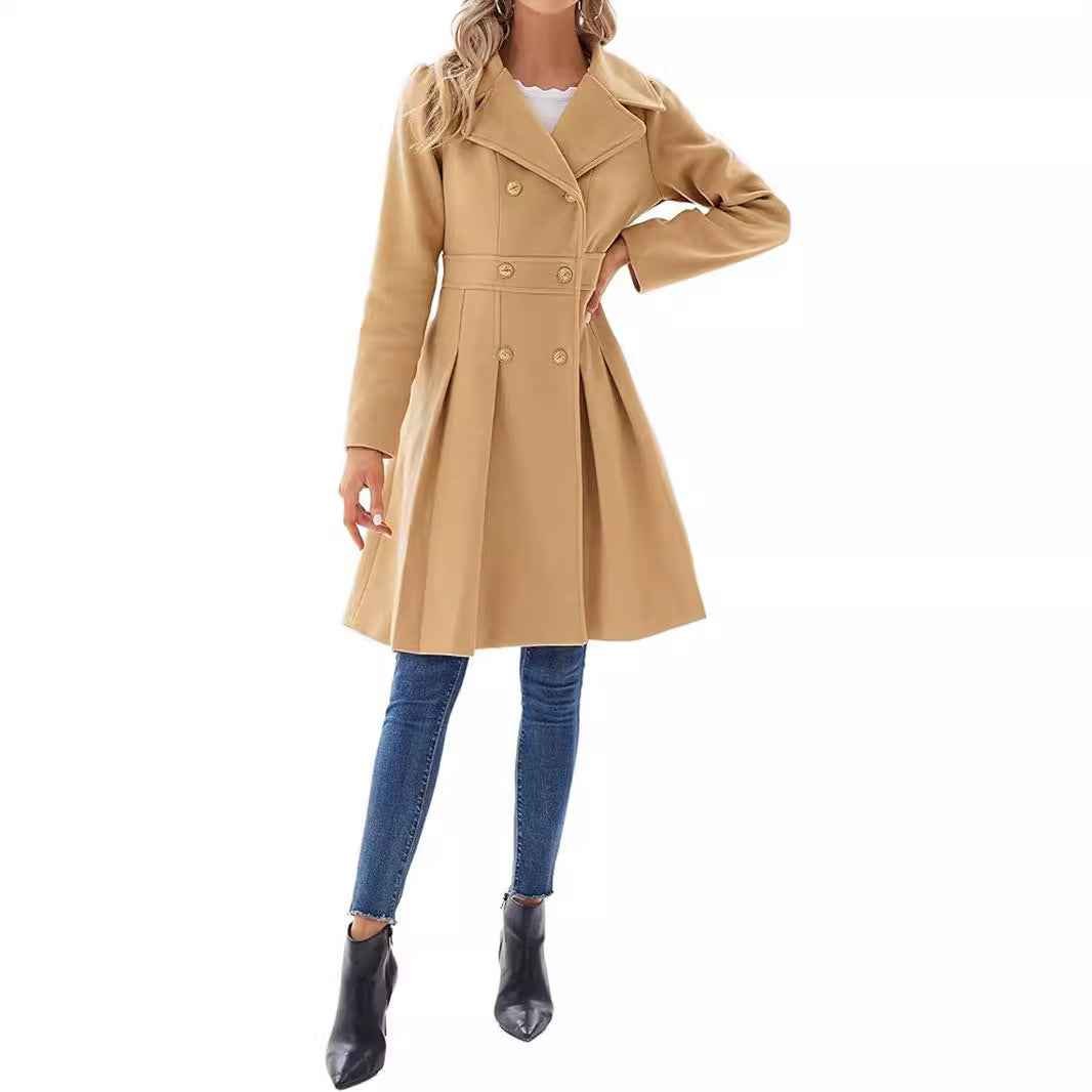 Natalie - Women's Wool Blend Winter Coat with Flared Cut