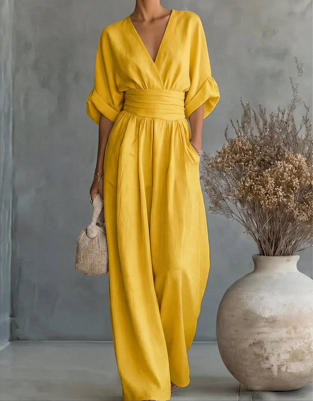 Women's Wrap Front Jumpsuit with Wide Legs - photo 11