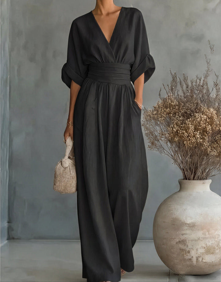 Women's Wrap Front Jumpsuit with Wide Legs - photo 12
