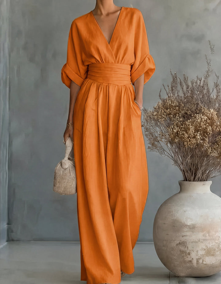 Women's Wrap Front Jumpsuit with Wide Legs - photo 13