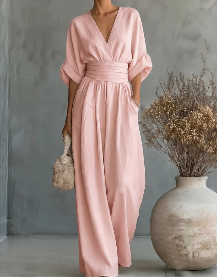 Women's Wrap Front Jumpsuit with Wide Legs - photo 14