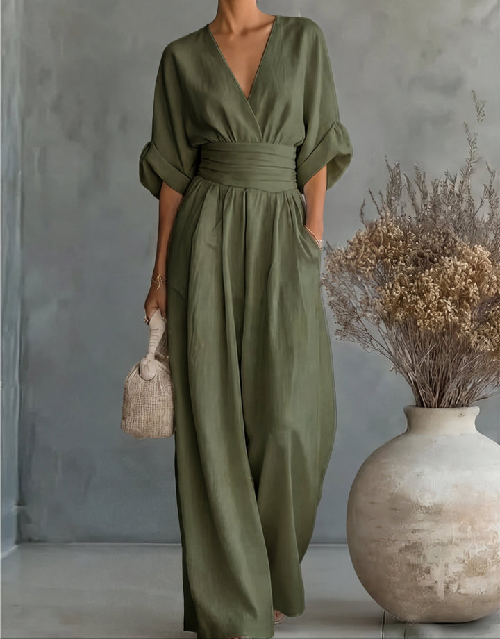 Women's Wrap Front Jumpsuit with Wide Legs - photo 15