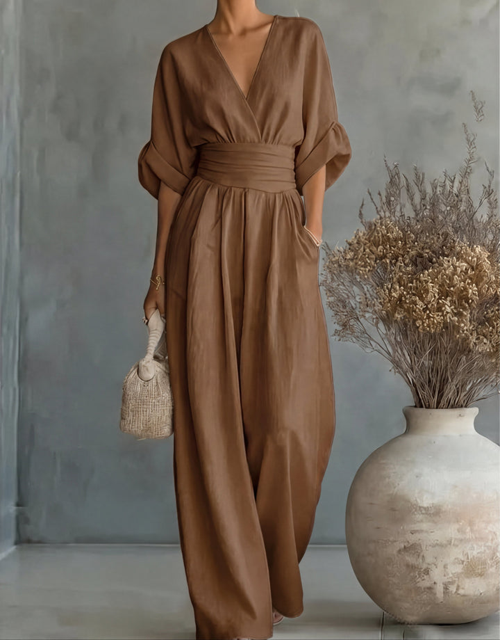 Women's Wrap Front Jumpsuit with Wide Legs - photo 16