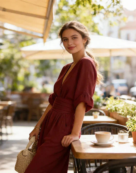 Women's Wrap Front Jumpsuit with Wide Legs - photo 5