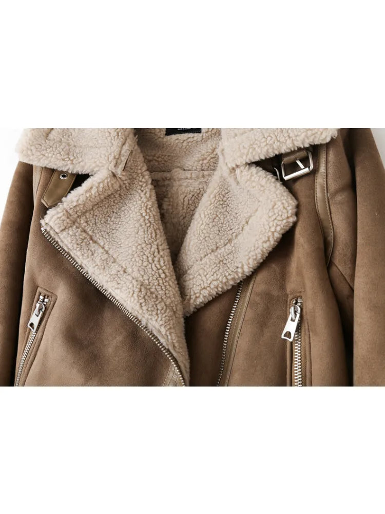 Women's Zip Front Bomber Jacket with Pockets - photo 4