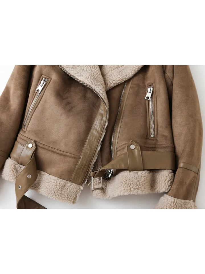 Women's Zip Front Bomber Jacket with Pockets - photo 5