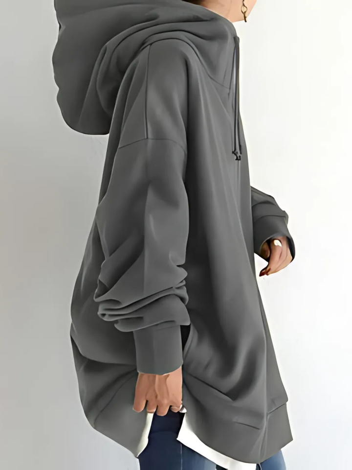 Women's Zip-Up Hoodie with Drawstring and Side Pockets